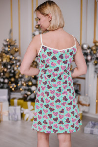 Женская сорочка ЖС 032 (сердечки на ментоловом)